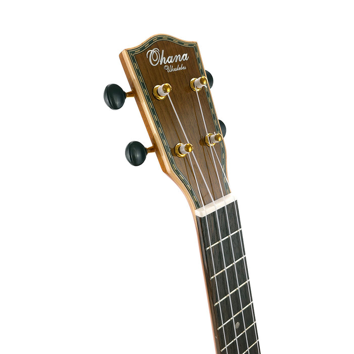 Ohana Limited Edition All Solid Sinker Redwood / Rosewood Tenor Ukulele (TK-42) Kopfplatte