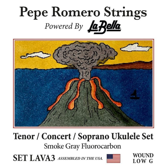 Pepe Romero Strings Soprano/Concert/Tenor Ukulele Wound Low-G (LAVA3)