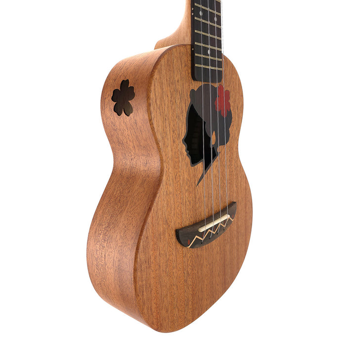 TODO "Hula Girl" Mahagoni Konzert-Ukulele Korpus links