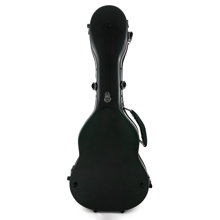 Rückseite der schwarzen TODO x Uke Supply Fiberglas-Koffer für Ukulelle 