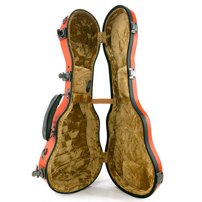 TODO Fiberglass Koffer für Ukulele Orange Innen