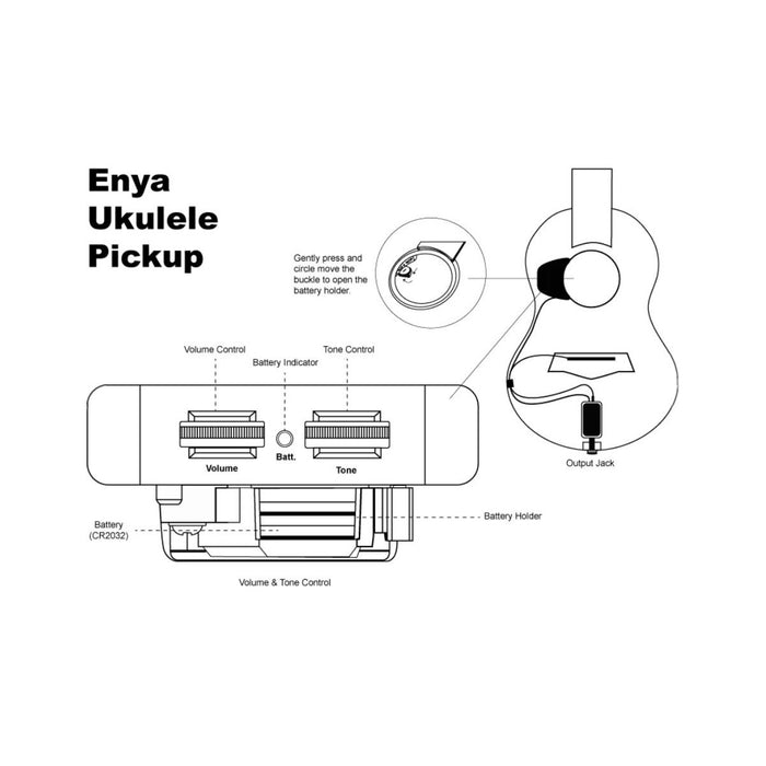 Gebrauchsanleitung der Enya MAD Blue Solid Mahogany Tenor Ukulele mit aktivem Tonabnehmer