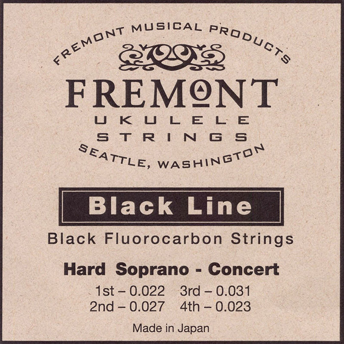 Fremont Ukulele Strings Black Fluorocarbon Soprano/Concert Hard (STR-FH)