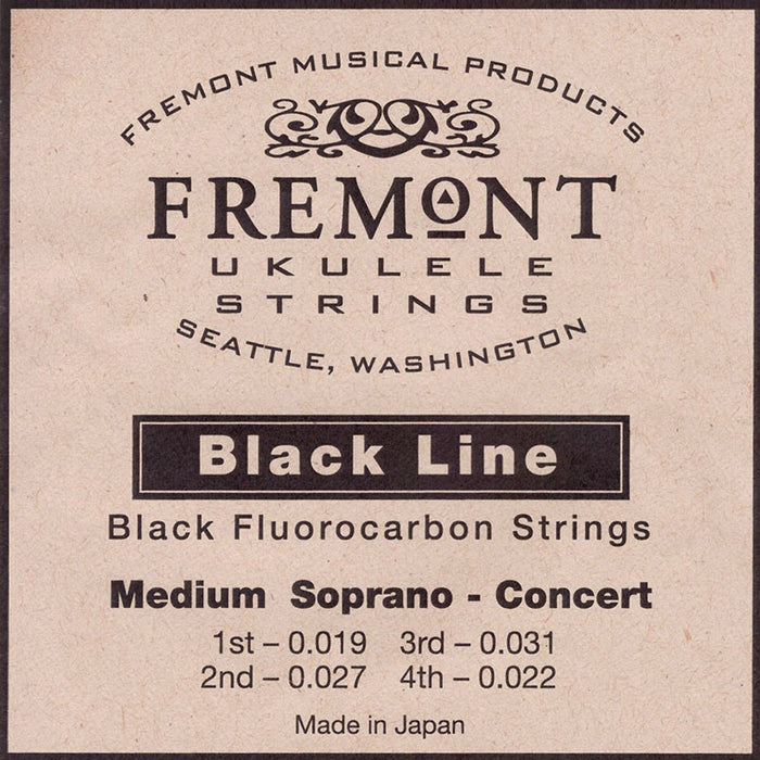 Fremont Ukulele Strings Black Fluorocarbon Soprano/Concert Medium (STR-FM)