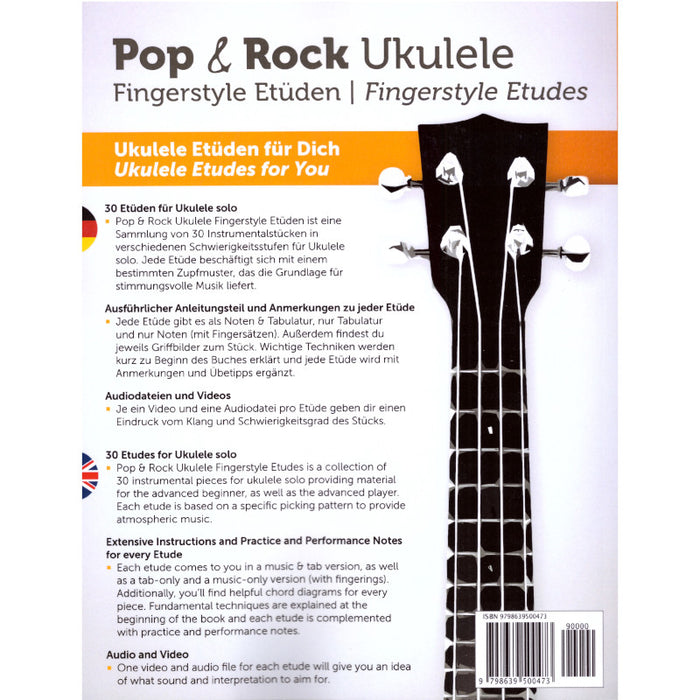 Pop- und Rock Ukulele Fingerstyle Etüden (Deutsch / English) back