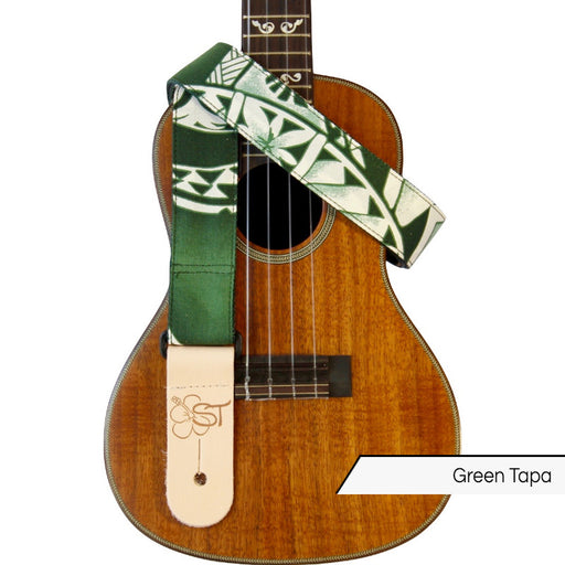 Ukulele Gurt von Sherrin's Threads grünes traditionelles Muster