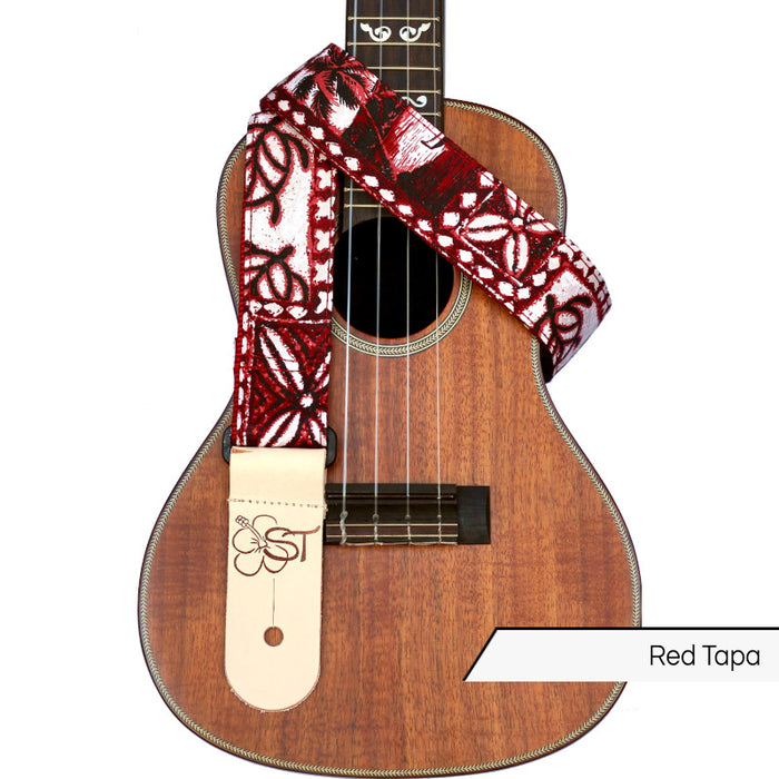 Ukulele Gurt von Sherrin's Threads rotes traditionelles Muster
